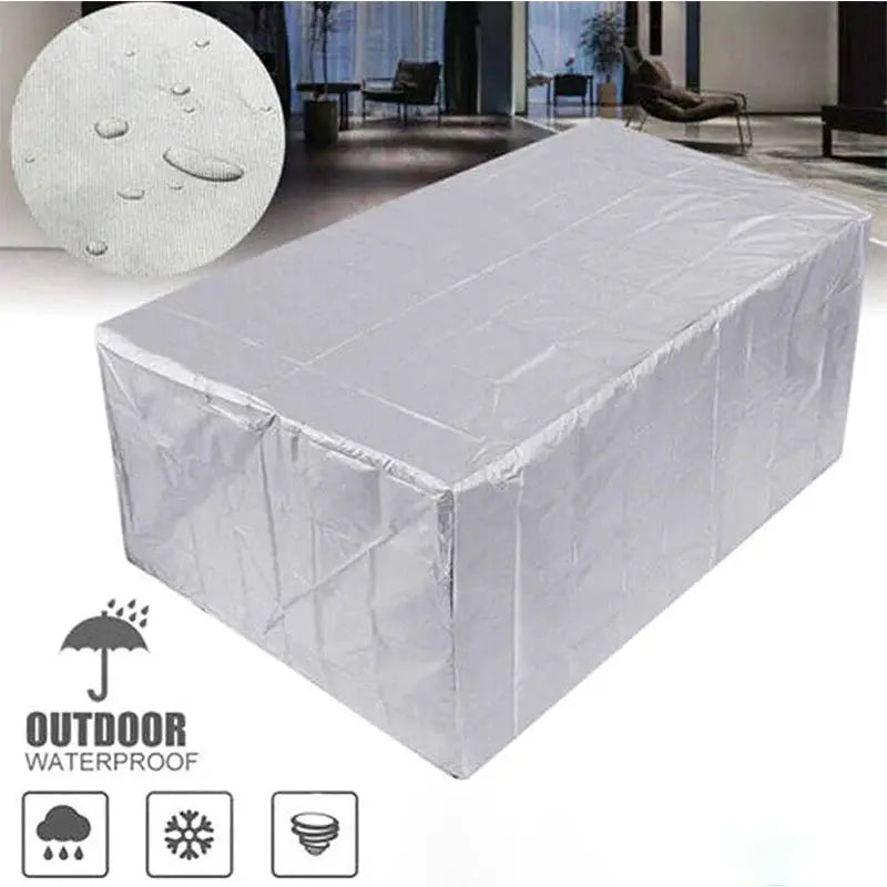 Outdoor furniture cover by Simples Market, 210D, waterproof gray protective cover for table, sofa and chairs.
