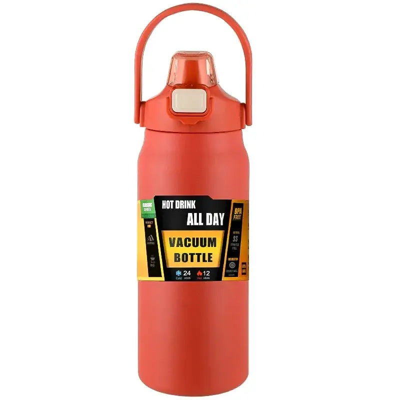 Outdoor Stainless Steel Vacuum Insulated Thermos Mug With Straw