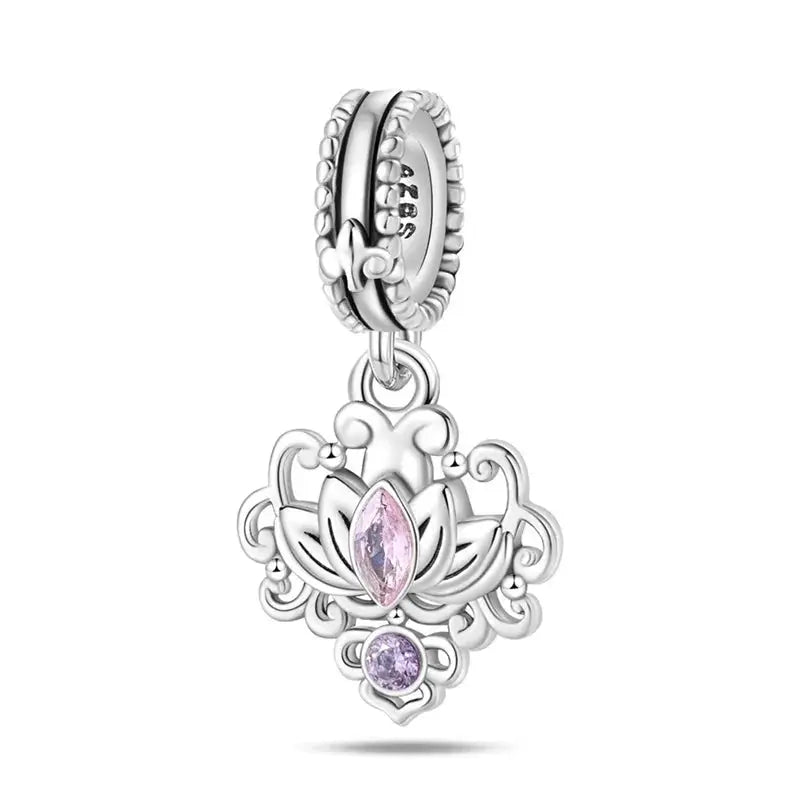 Silver Plated Guardian Angel Heart Shaped Zircon Charms Beads for Original Qikaola 925 Bracelets DIY Jewelry Gifts - Simples Market