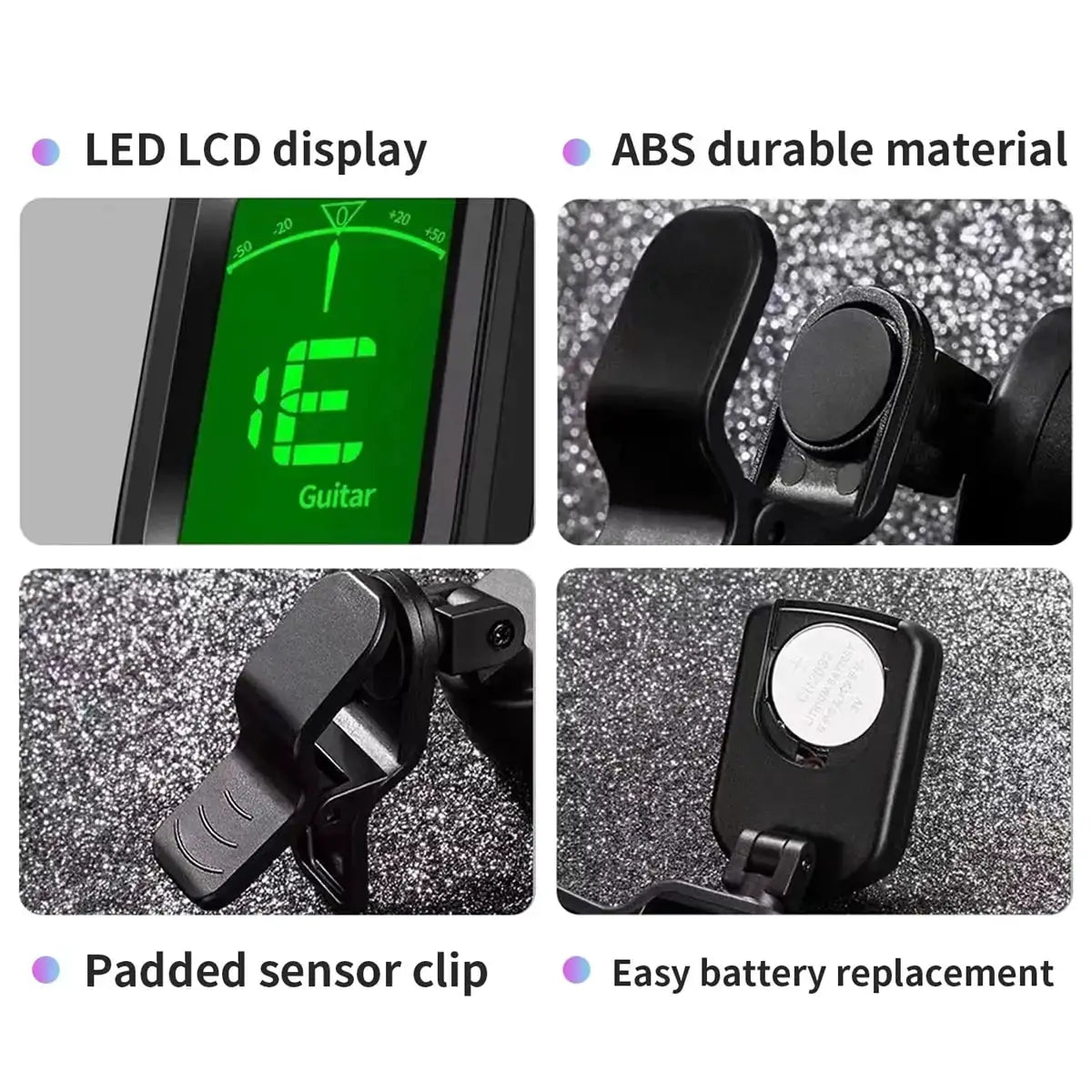 Clip On Electronic Tuner For All Instruments Universal Tuner For Guitar Bass Ukulele Violin Mandolin Banjo