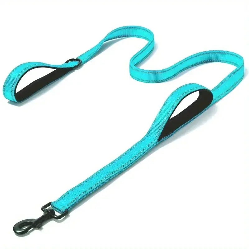Heavy Duty Double Handle Dog Leash For Outdoor Travel And Training With Enhanced Control And Safety