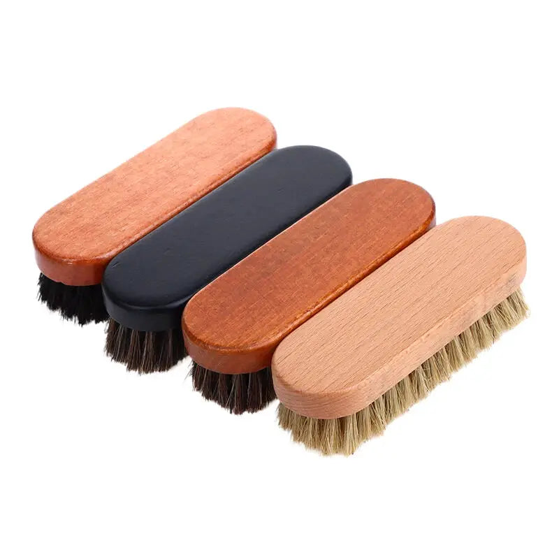 Jetting Horsehair Shoe Cleaning Brush With Wood Handle for Leather Shoes Polishing and Care