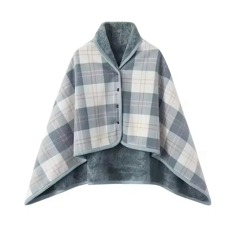 CozyNest Flannel Shawl Blanket Wearable Soft Cotton Polyester Blend For Office Warmth Travel And Home Use Casual Style