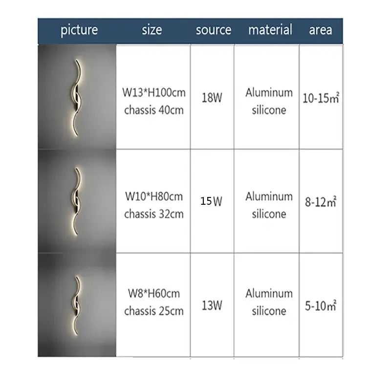 Modern LED wall lamps by Simples Market; set of 3 minimalist aluminum-silicone long strip sconces for bedroom