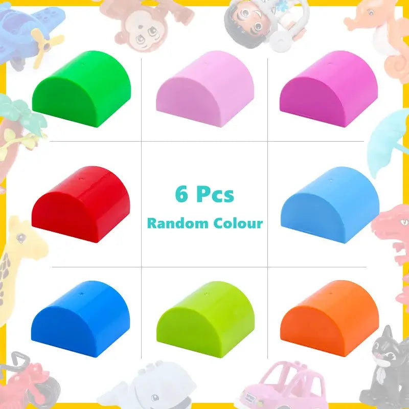 6 Piece Big Building Block Accessories Compatible With Enlighten Large Bricks Foundation Blocks Educational Toy
