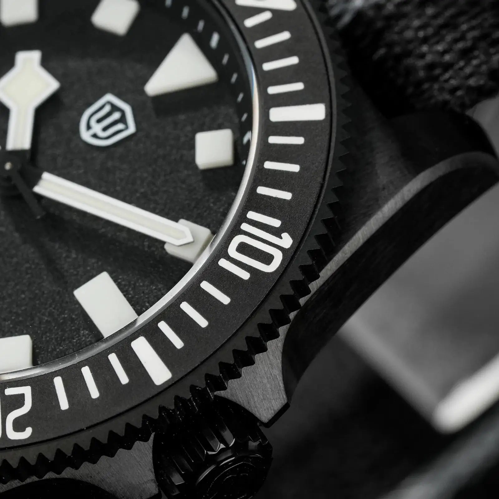 Watchdives EXD 40mm titanium dive watch, black bezel, luminous hands