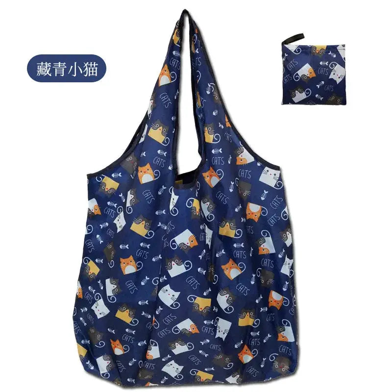 EcoCarry Large Foldable Reusable Tote Bag Made From 190T Polyester For Grocery Shopping Beach Storage