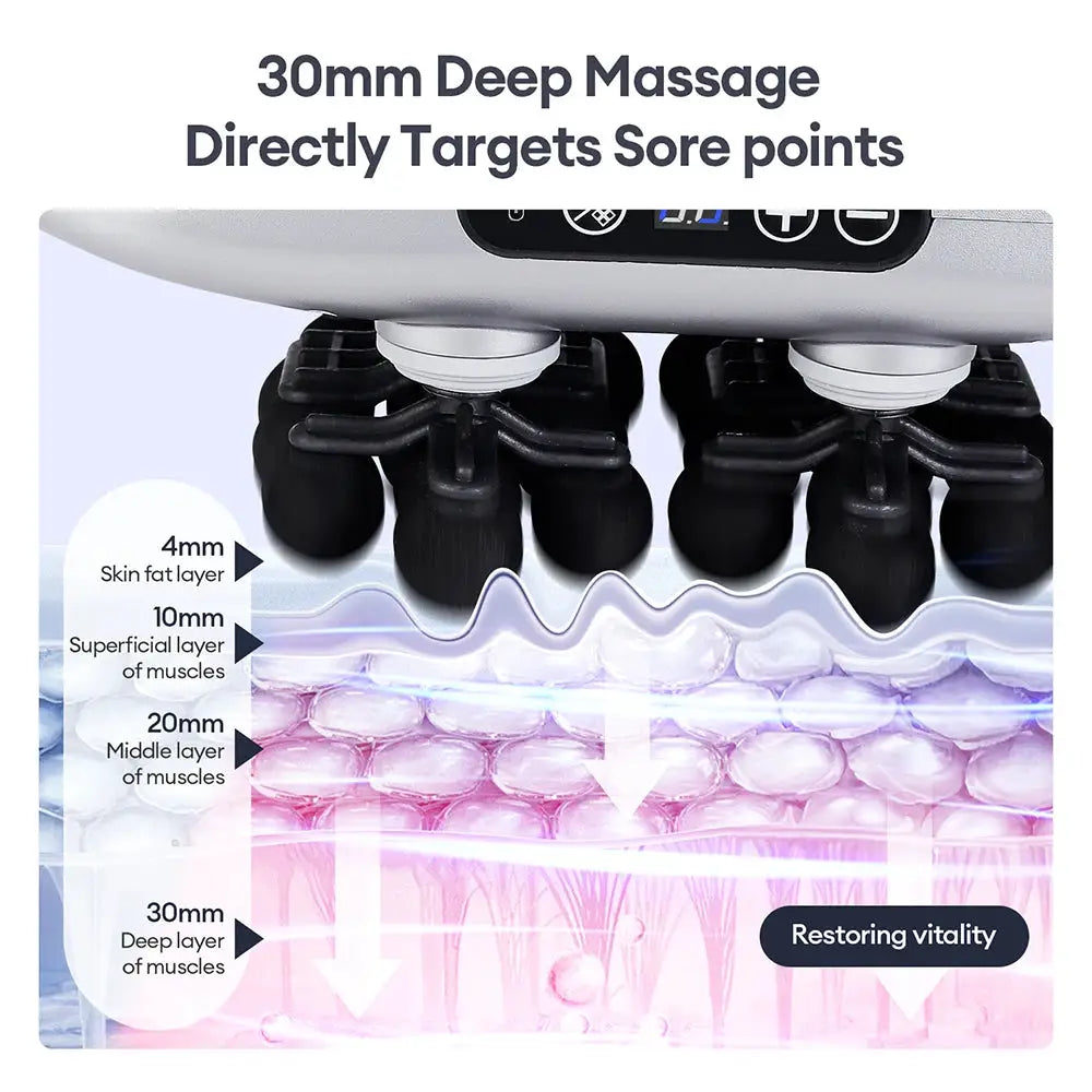 Simples Market 30-heads body massage gun, grey and black, high-frequency fascia massager