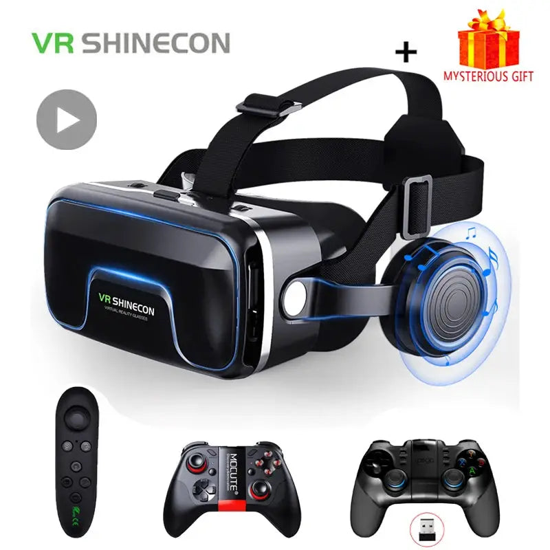 VR Shinecon 10.0 Helmet 3D Glasses Virtual Reality Headset For Smartphone Mobile Gaming Movies And Apps