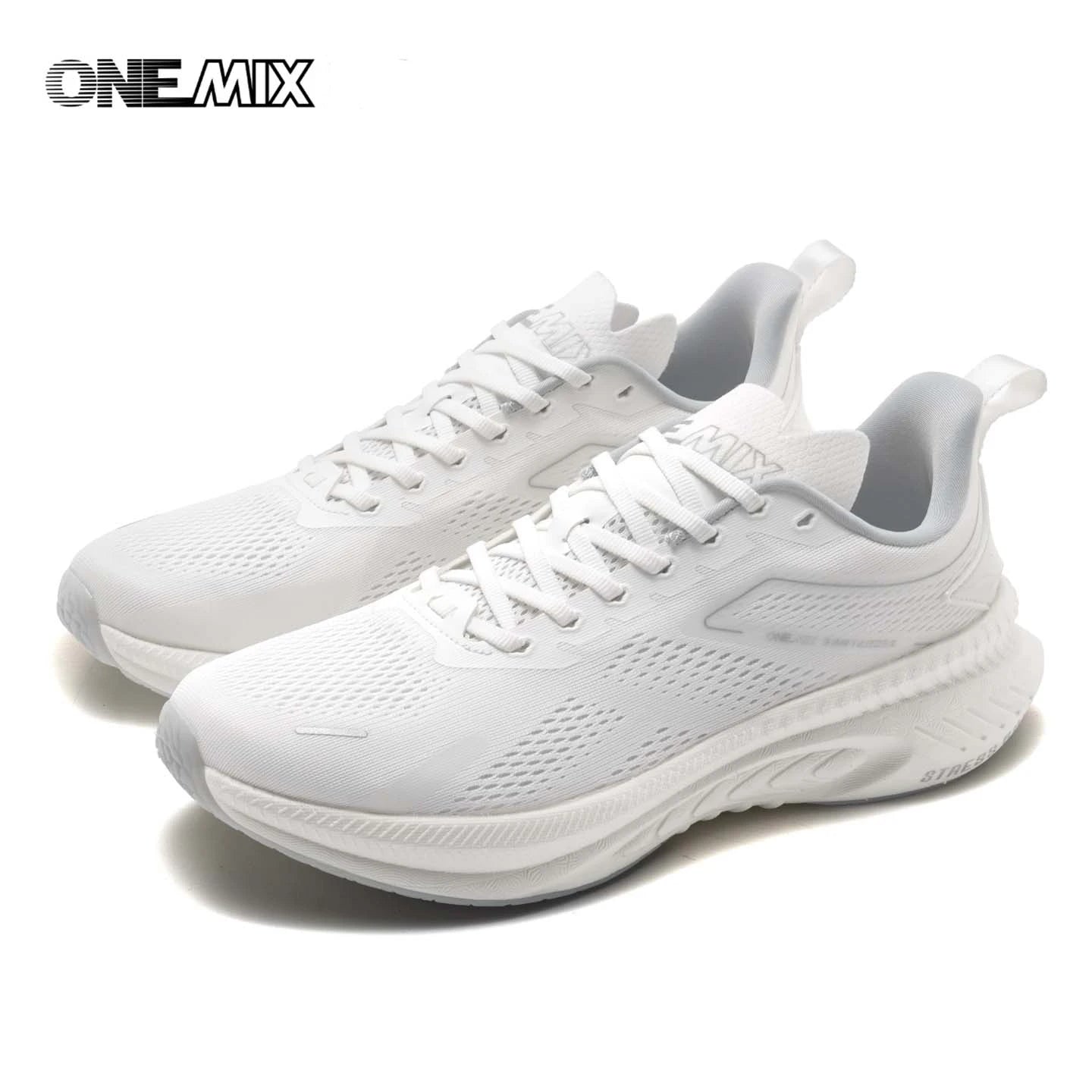 ONEMIX men’s breathable running shoes, white lightweight athletic sneakers by Simples Market