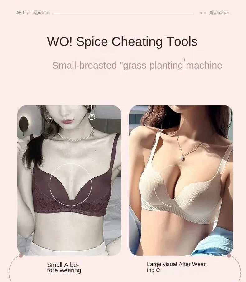 Push-up bras by Simples Market, 2-piece set in burgundy lace and beige padded styles