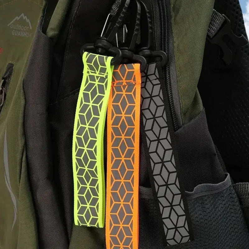 Reflective Straps Pendant Keychains 2Pcs For Outdoor Safety Night Running Cycling Backpack Lightweight Bright
