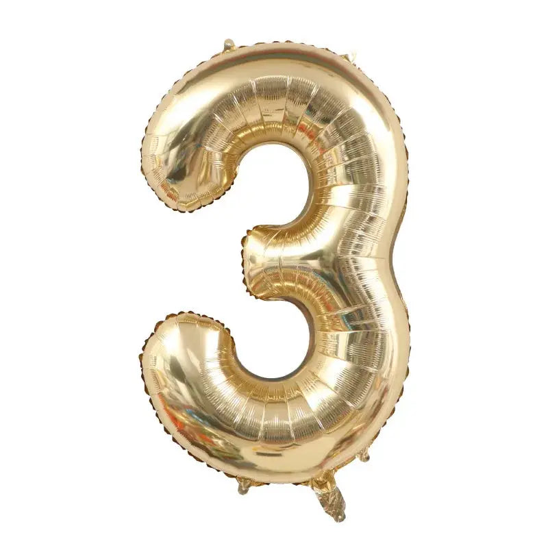 40 Inch White Gold And Light Gold Digital Foil Balloon For Girls Birthday Party Helium Ready Big Number 0 9