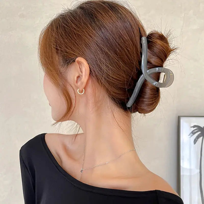 Morandi Korea Jelly Color Hair Claw Clip Large Cross Shark Clip For All Day Secure Hold