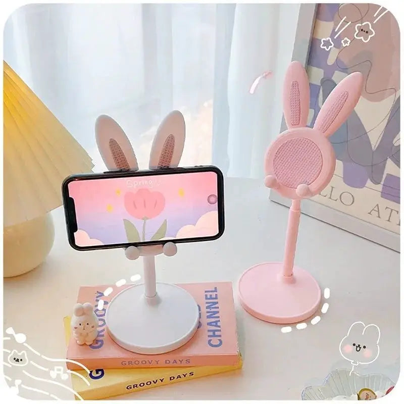Rabbit Shaped Desktop Phone Stand With Adjustable Height And Tilt For Hands Free Viewing