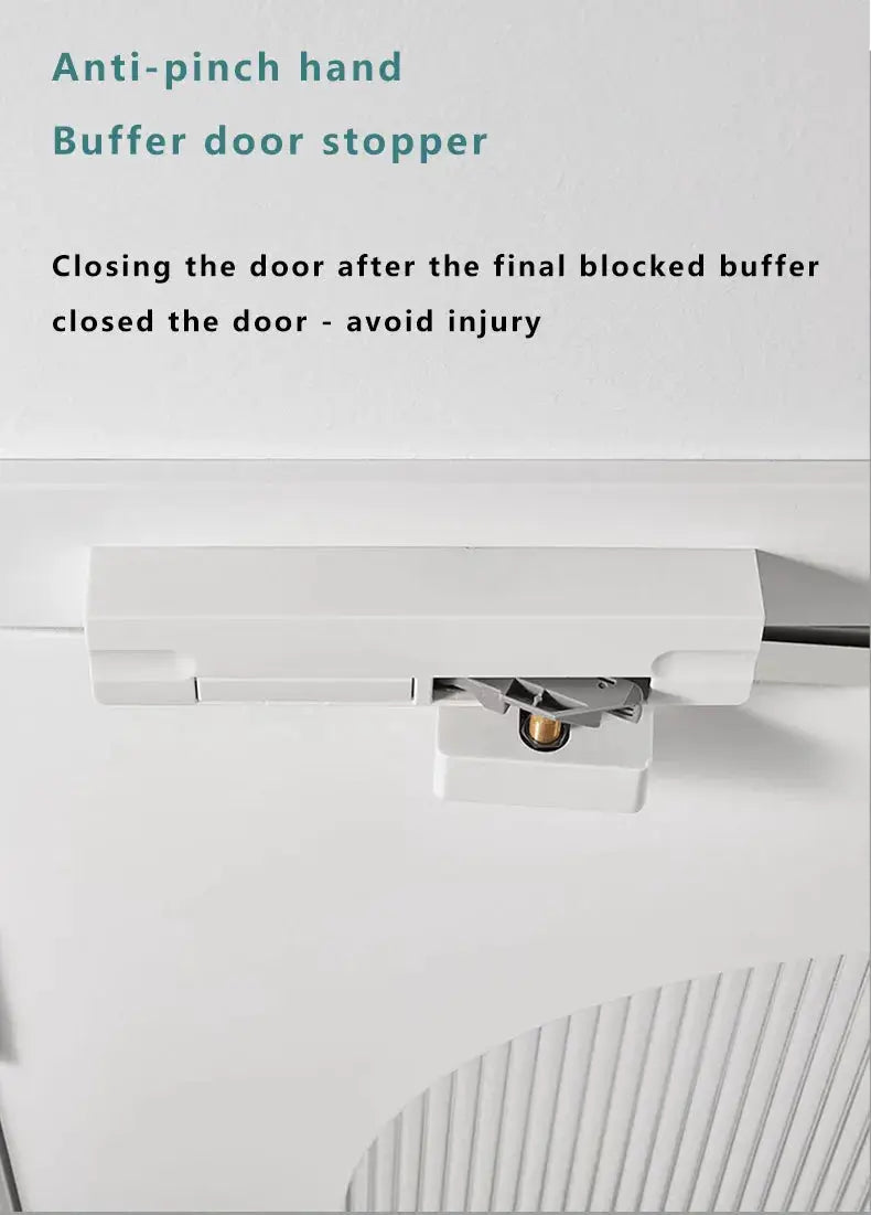 Simples Market door buffer damper hydraulic door closer mounted on white wooden door for silent anti-pinching closing