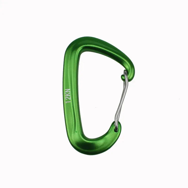 Carabiner Simples Market green D-shaped, 12KN rating