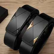 UrbanWeave Mens Automatic Buckle PU Belt Durable Business Casual Accessory With Smooth Fit