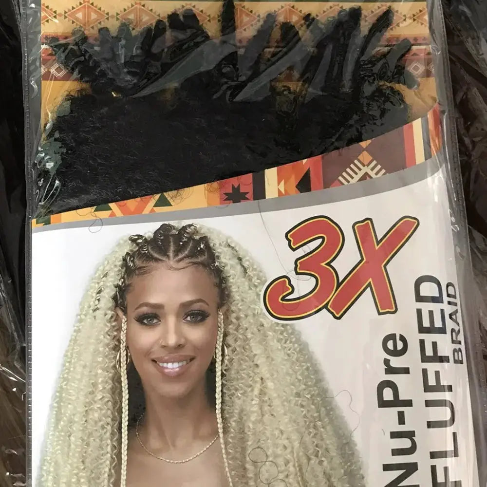 Simples Market 3X Marley crochet braiding hair, 22in soft spring Afro twist, blonde synthetic extensions in packaging