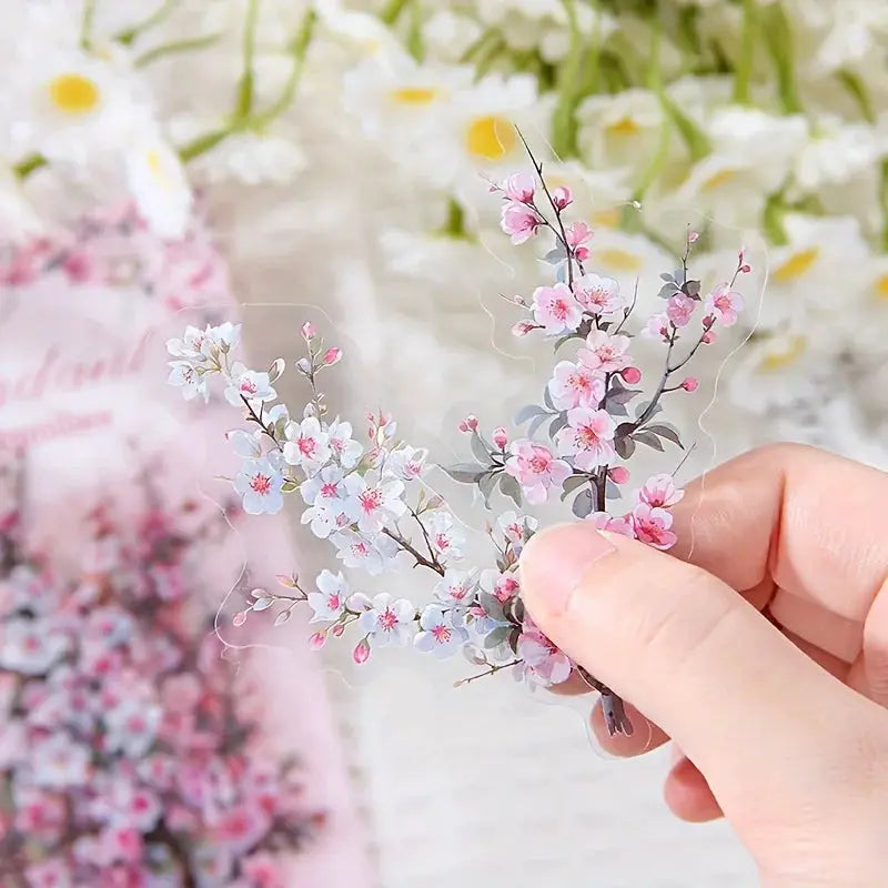 30 Pcs Vintage Plant Flowers PET Waterproof Stickers For DIY Scrapbooking Journal Photo Album Decoration