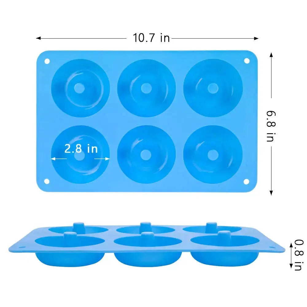 Six Hole Silicone Donut Mold Baking Pan Nonstick Flexible Donut Mold For Donuts Muffins Bagels Desserts DIY Tools