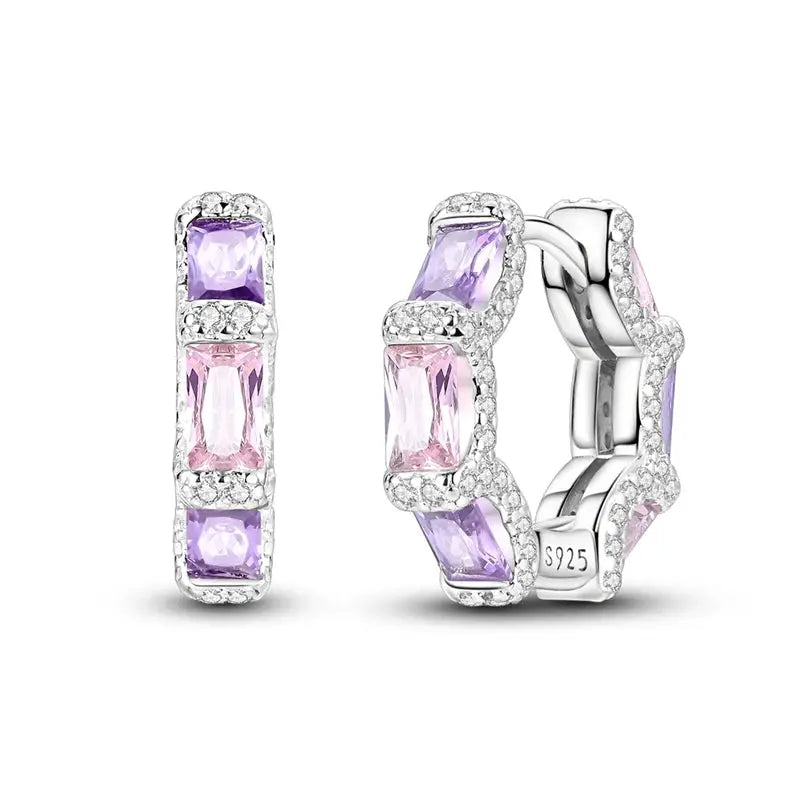 New 925 Sterling Silver Sparkling Zircon Four Leaf Clover Drop Earrings For Women Wedding Engagement Gift