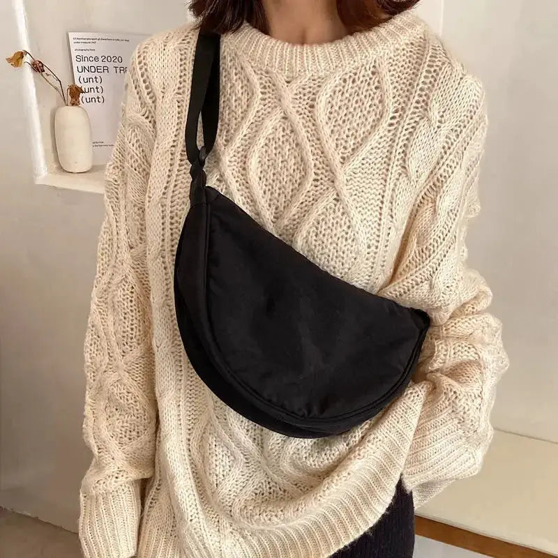 Womens Nylon Hobo Messenger Bag Vintage Style Durable Everyday Carry Adjustable Shoulder Strap
