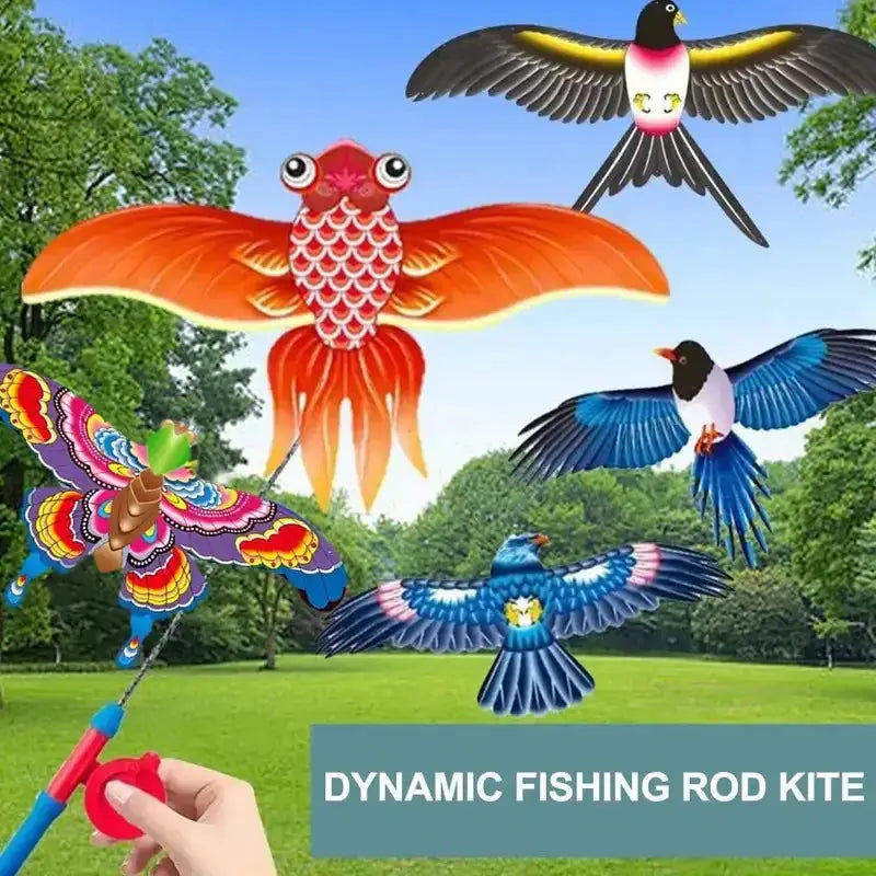 Cartoon Eagle Kids Foldable Mini Plastic Toy Outdoor Flying Kite For Fun And Active Play