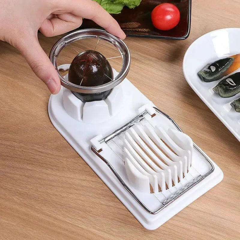 Multifunctional Egg Slicer Stainless Steel Two In One Egg Cutter And Splitter Kitchen Gadget