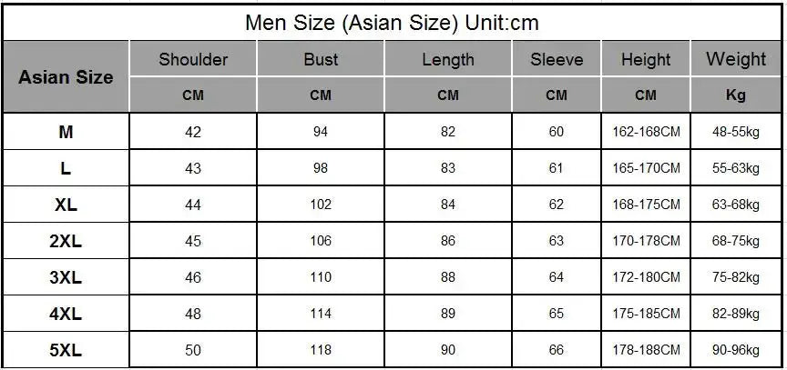 Simples Market men's wool blend trench coat with Asian size chart showing M–5XL measurements.