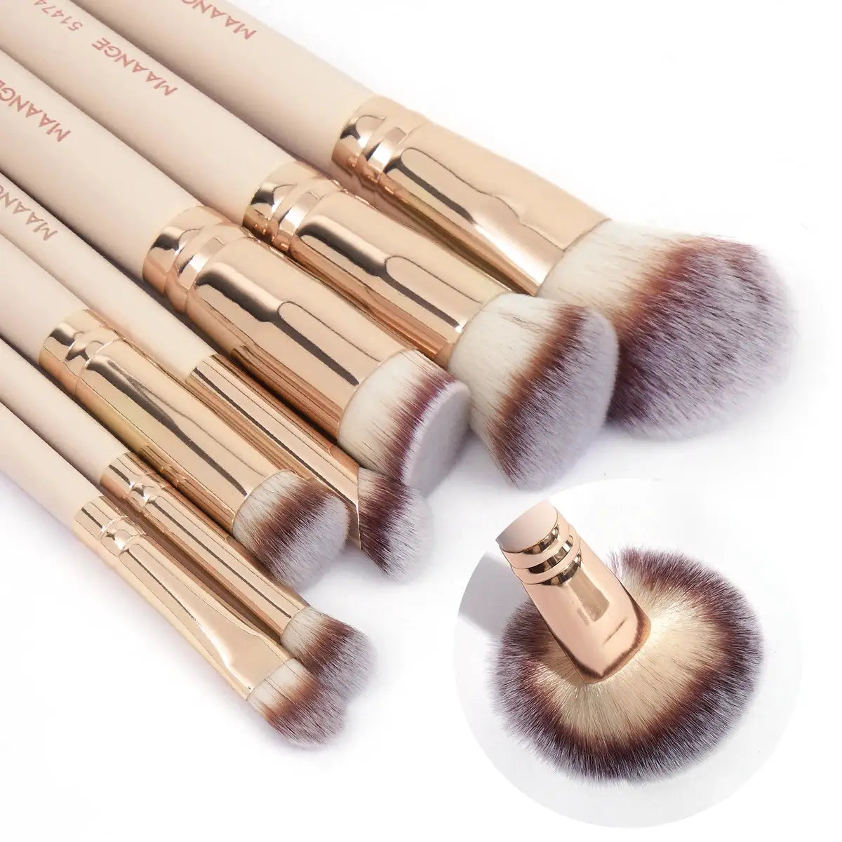 Maange 7 Piece Makeup Brush Set for Foundation Powder Concealer Blush with Soft Synthetic Bristles