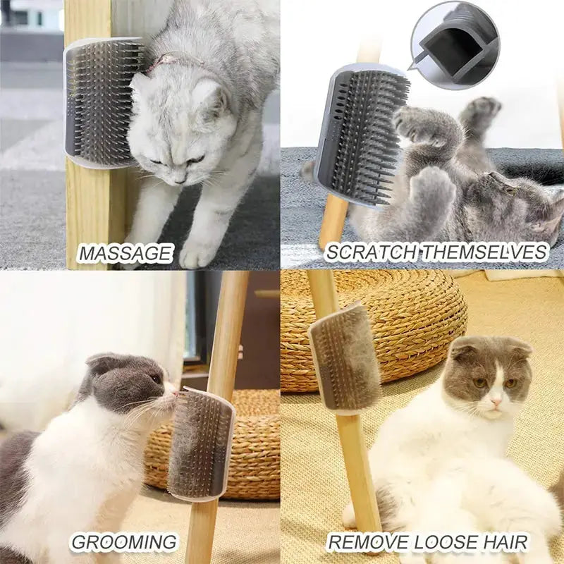 Massage Pet Cat Brush Corner Scraper Hair Removal Comb for Kitten Cat Removable Scratcher Clean Beauty Grooming Tool