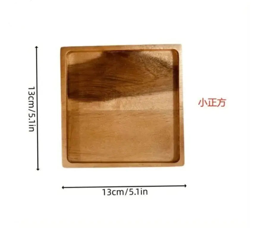 Japanese Solid Wood Fruit Plate Tray Set Multi Size Snack Platter
