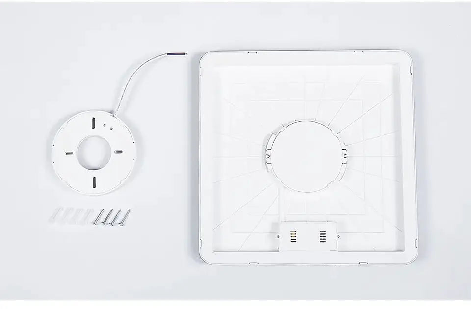 MARPOU Tuya Smart LED Ceiling Lamp square white panel with round center module and mounting kit