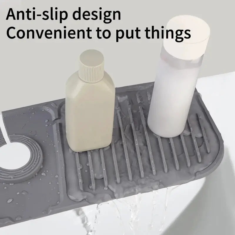 Silicone Faucet Mat Water Catcher For Kitchen Sink Splash Pad Countertop Protector Bathroom