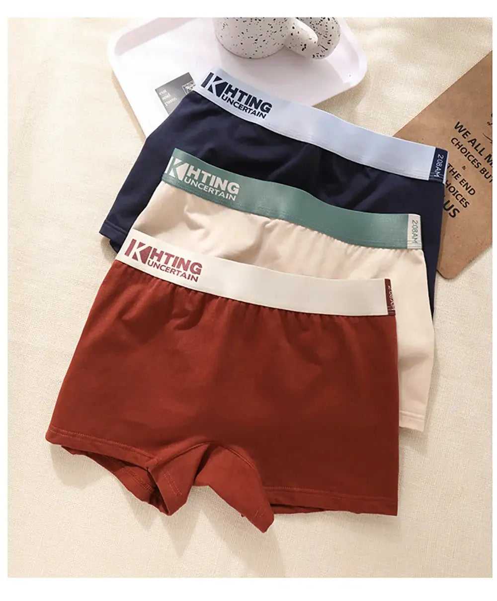 3-piece women’s cotton panties set with breathable antibacterial fabric and high-elastic waistbands; KHTING UNCERTAIN