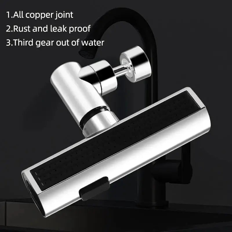Simples Market kitchen faucet spray head, chrome finish, three-mode waterfall, universal swivel