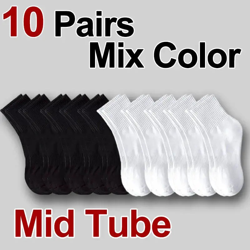 Neutral Solid Color Crew Socks Pack 5 10 20 Pairs Breathable Sweat Absorbing All Season Polyester Elastane Blend