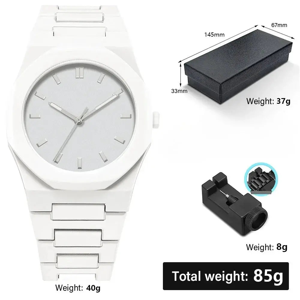 NovaTime Minimalist Quartz Watch For Men With Lightweight Plastic Strap Waterproof Durable Build And Classic Style