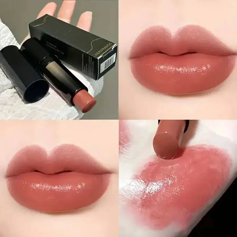 LuxeLips Red Brown Waterproof Lipstick Hydrating Long Lasting Color With Mirror Gloss Finish