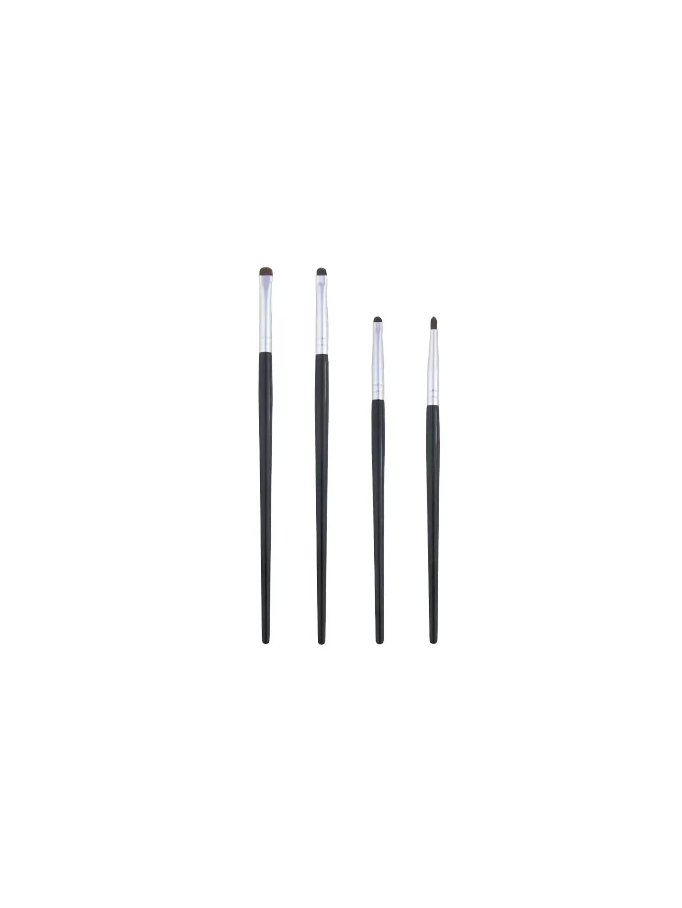 SilkGlow 4 Piece Eye Detail Brush Set Pony Hair For Precision Eyeliner And Eyeshadow Tools