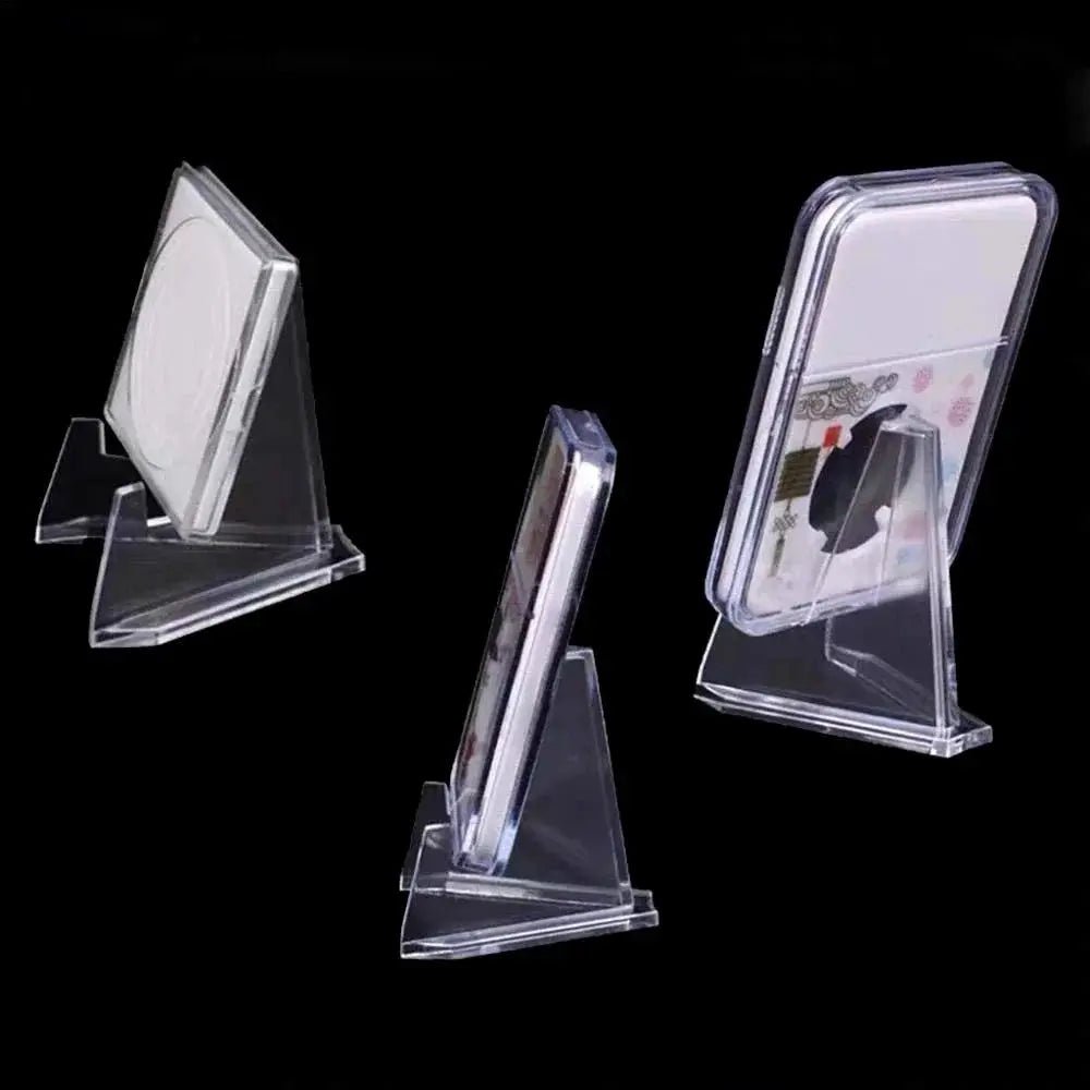 Acrylic Display Holder Transparent Triangle Stand For Commemorative Coins And Small Photo Frames Home Decor - Simples Market