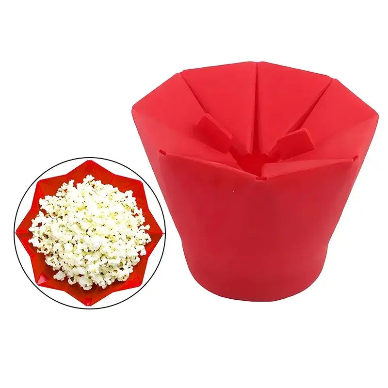 Foldable Silicone Popcorn Bowl Collapsible Microwave Safe Mess Free DIY Popcorn Maker Kitchen Tool