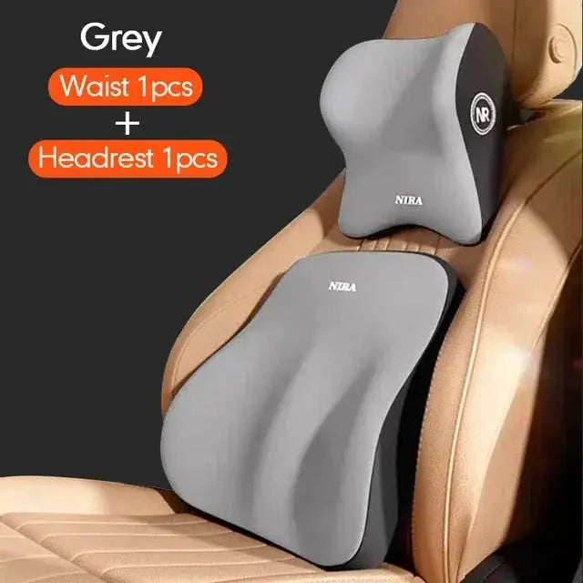 DriveEase Memory Foam Car Cushion Set Ergonomic Headrest And Lumbar Support For Enhanced Driving Comfort