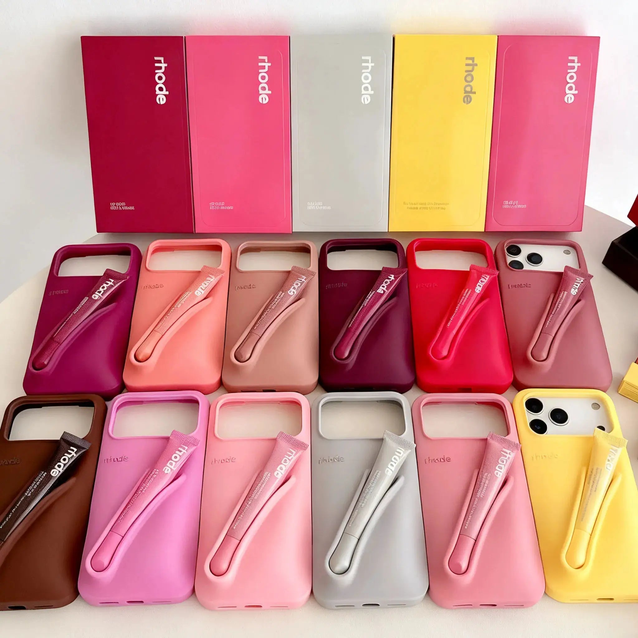 Lemontini Lip Gloss Silicone Phone Case For iPhone 11 Through 17 Pro Max Plus Air Makeup Inspired Lip Glaze