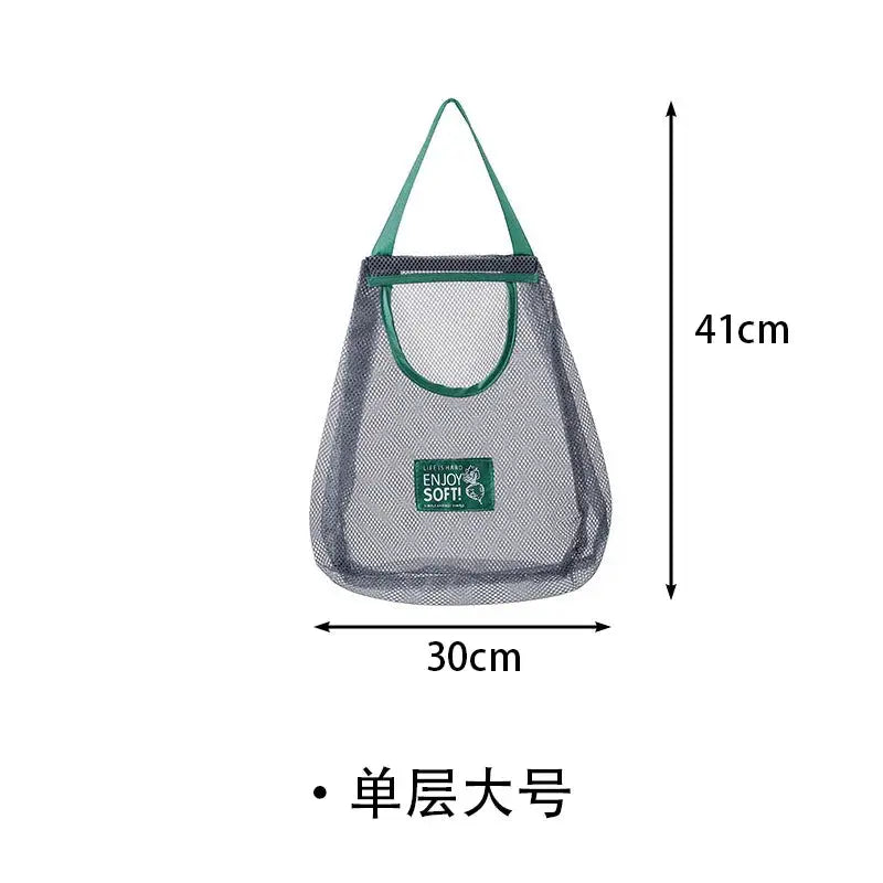 EcoMesh Reusable Hanging Mesh Storage Bags For Fresh Ginger Garlic Potatoes And Onions With Airflow Design