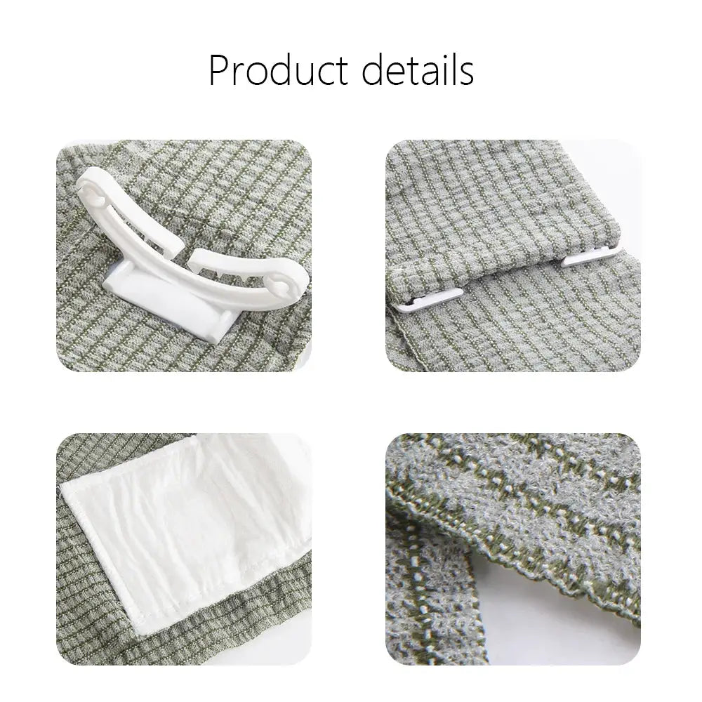 IFAK trauma kit components: green fabric with white plastic buckle, fabric patch, and stitched edges