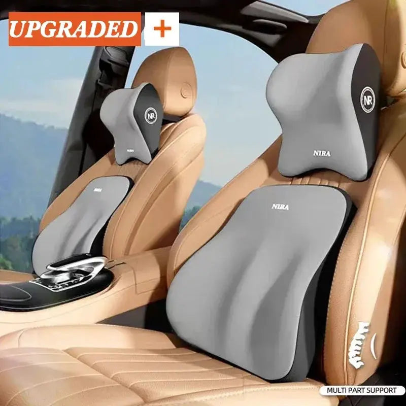 DriveEase Memory Foam Car Cushion Set Ergonomic Headrest And Lumbar Support For Enhanced Driving Comfort