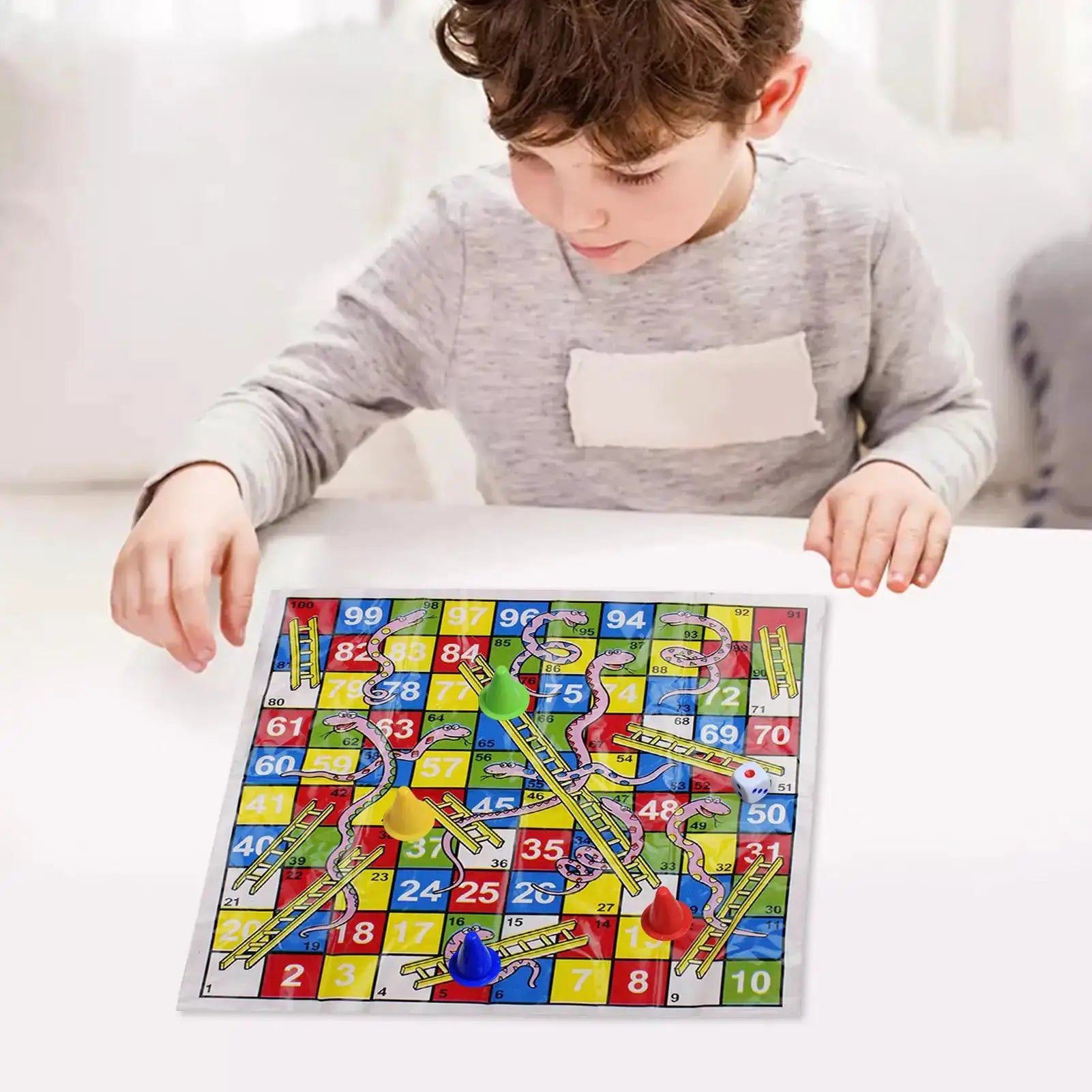 Snake Game Folding Travel Board Game Portable Compact Design For Family Kids Parties And Travel Activities