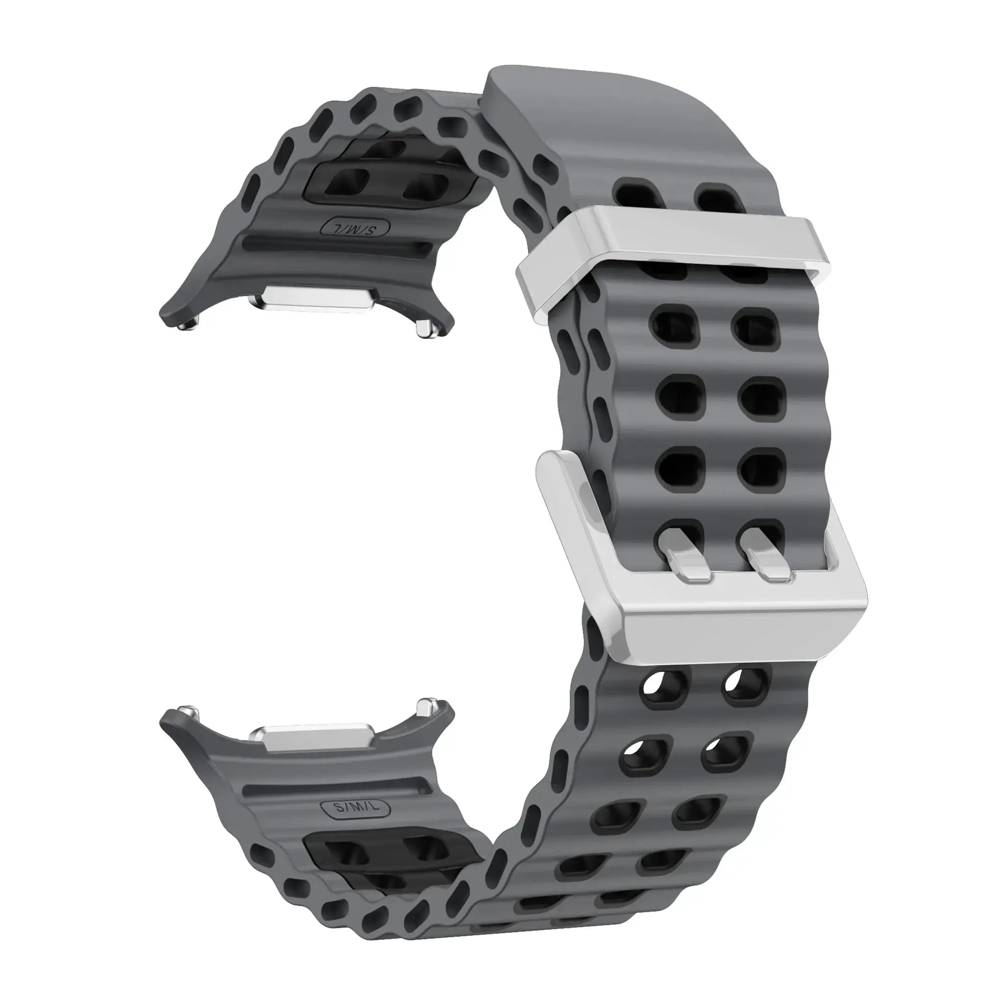 NEW Marine Silicone Strap For Samsung watch ultra 47mm Bracelet No Gaps Sport two-tone Band for Galaxy 8 ultra watchband 2030